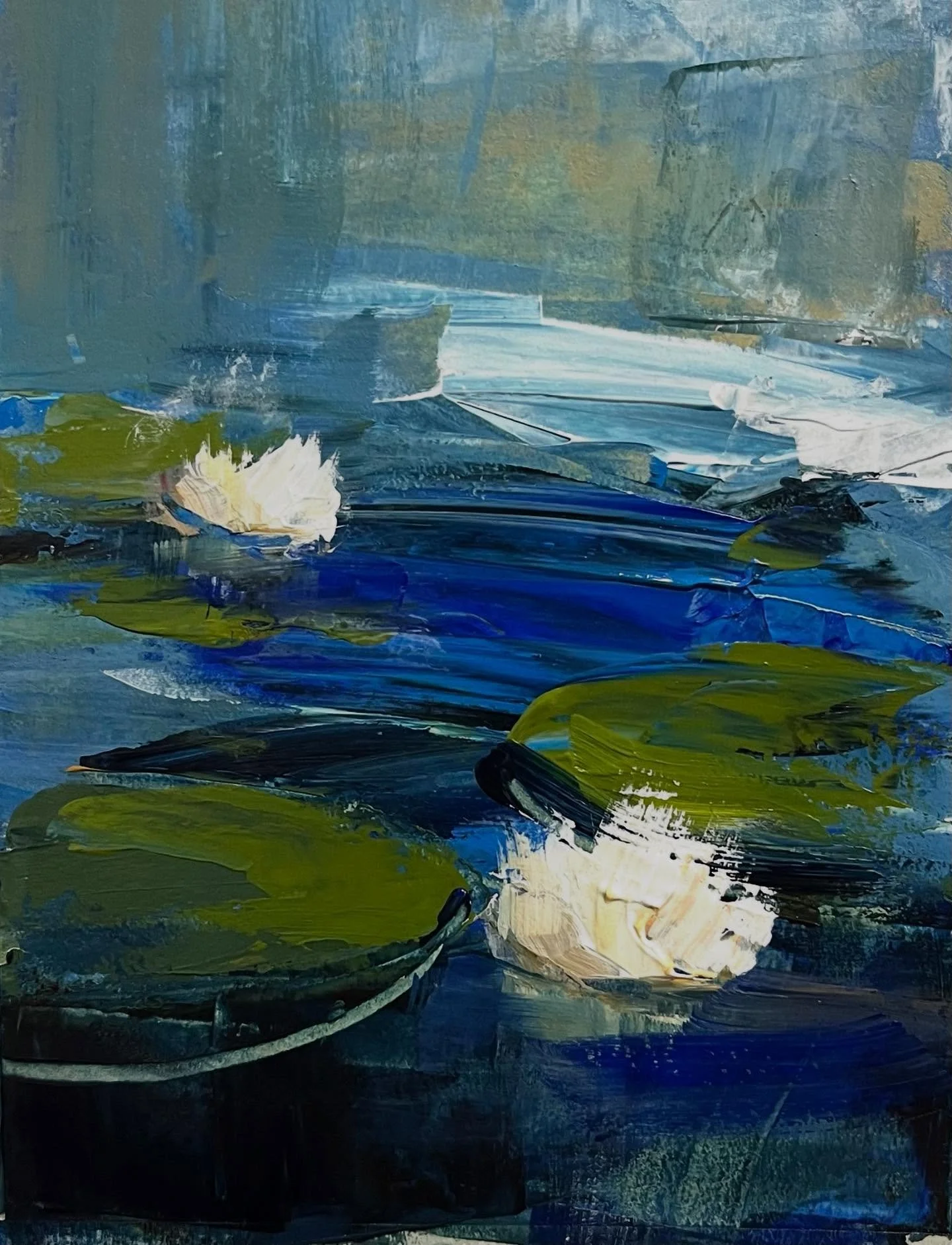 &ldquo;Water Lily&rdquo; in acrylic. #abstractart #waterlilies #painting #artgift
