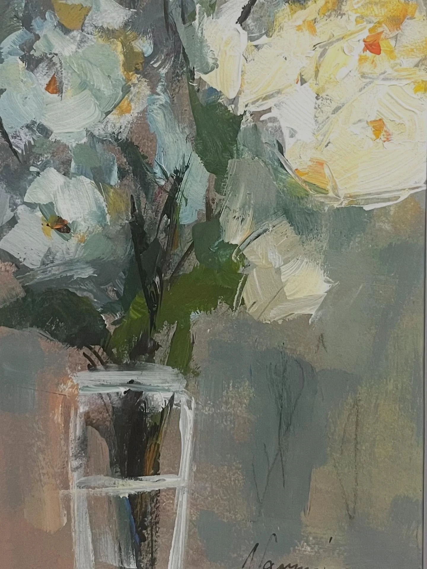 Abstract Floral painting in acrylic. #flowerart #flowerlover #holidaygiftidea