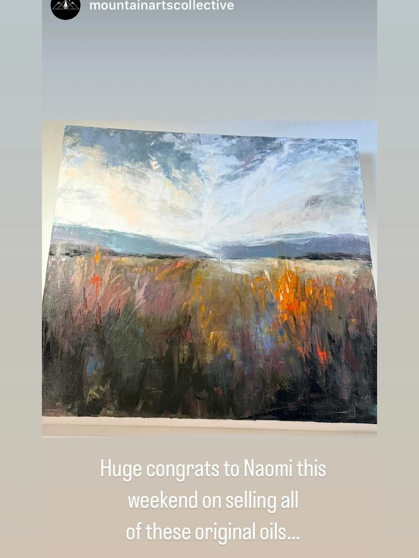 Huge appreciation to Dan and Kristy and the buyer who purchased multiple paintings of mine at Mountain Arts Collective in Truckee! My display space was wiped out yesterday so I&rsquo;ll have to create new pieces joyfully with so much love and appreci