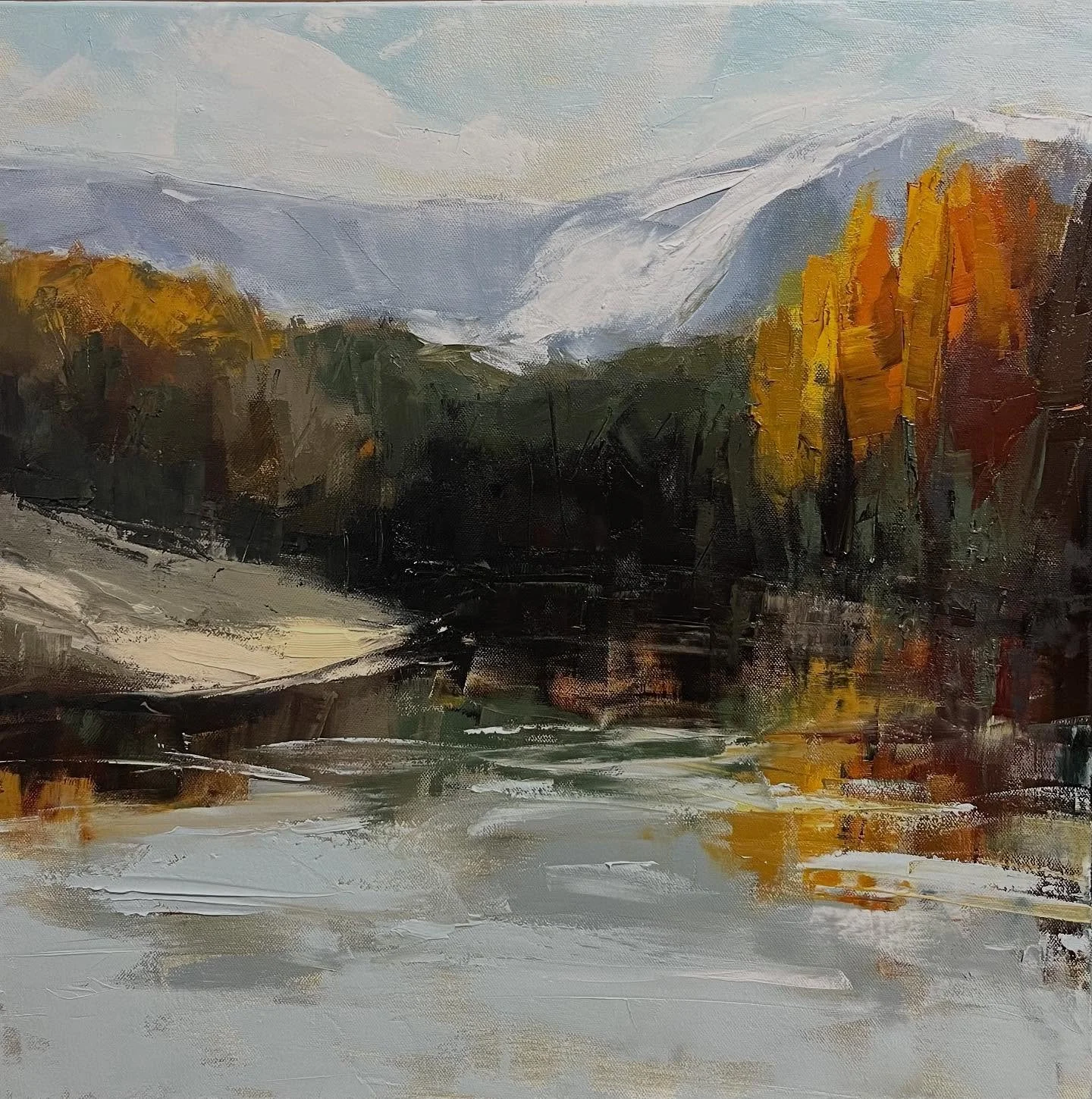 20x20 landscape painting in oil. #nature #natureart #landscapepainting