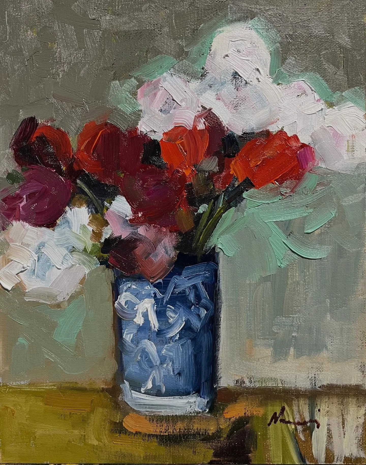 Abstract Floral painting in oil, 11x14. #abstractartwork #abstractfloralpainting #giftofart