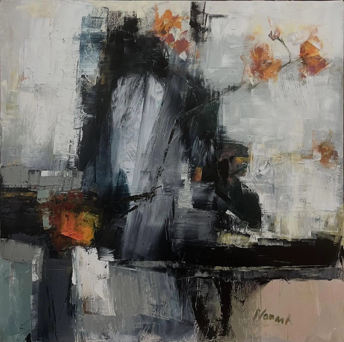 Edited previous abstract painting at 10:11pm. I&rsquo;ll keep working on it a bit more and see how it evolves.