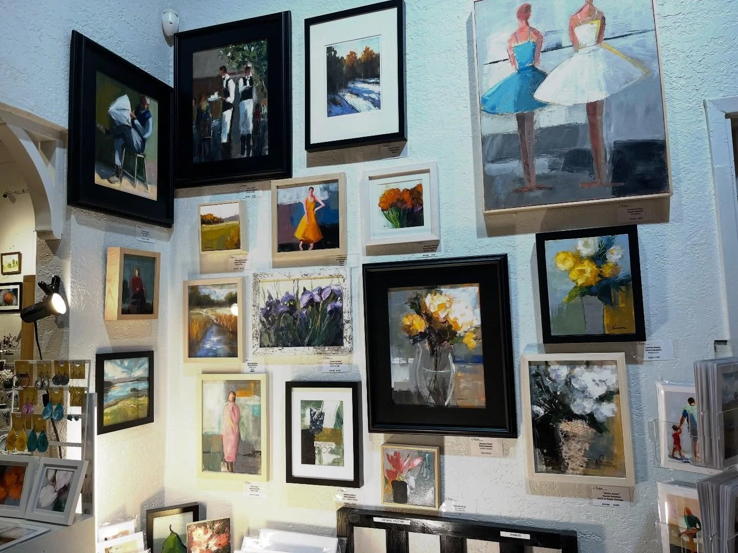 This is my current display at Artists Collaborative Gallery in Old Sacramento, CA. It&rsquo;s a co-op art gallery with 32 artists running the store together 💕 Please visit us for holiday gift shopping. Everything is handmade from very scratch.