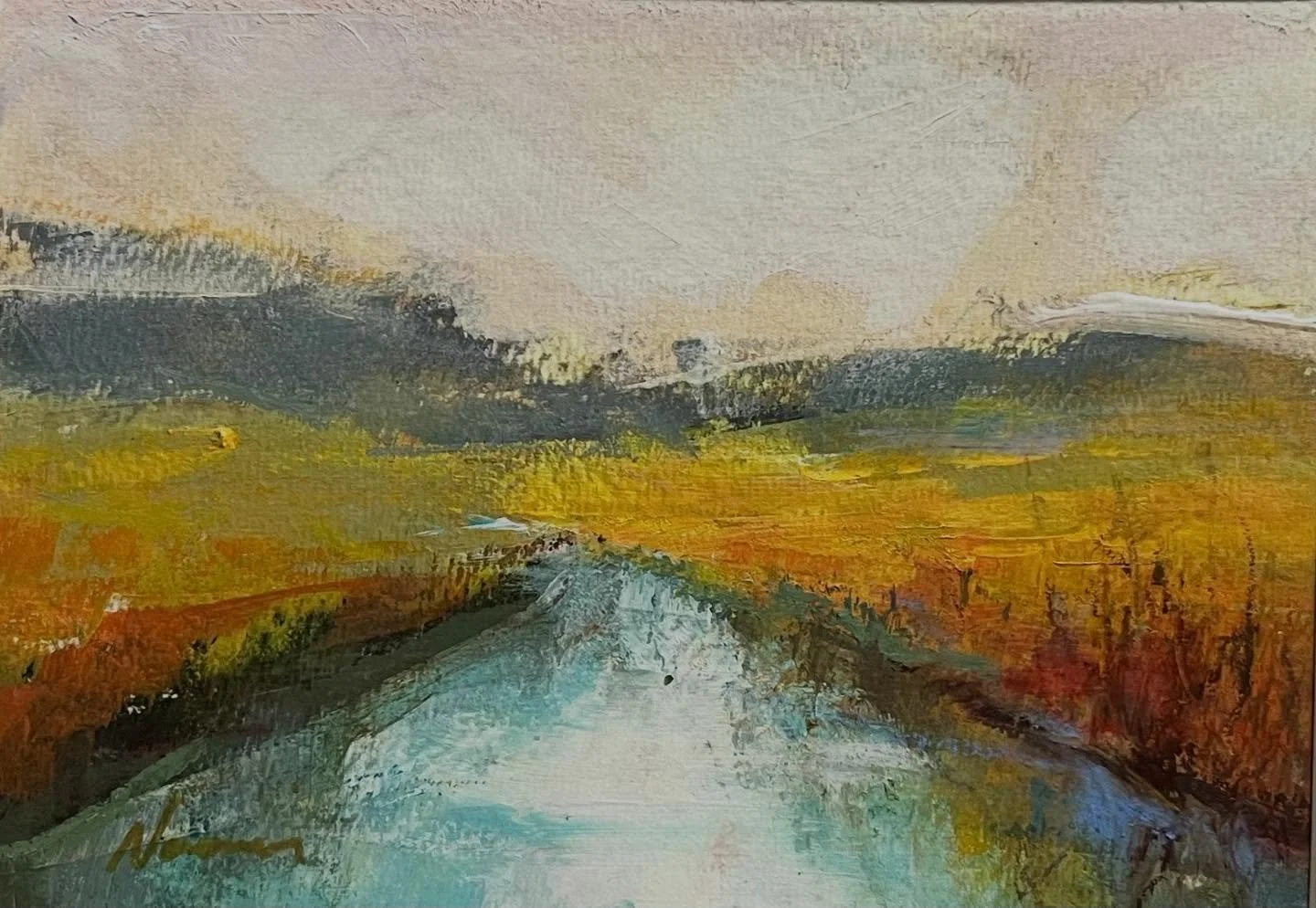 Abstract landscape painting in acrylic. #landscapeart #natureart #naturepainting