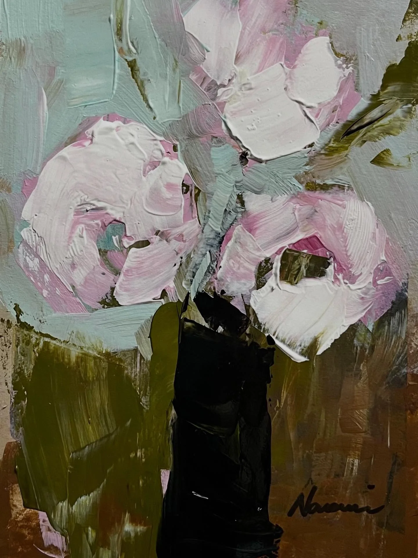 Abstract Floral painting in acrylic. #floralart #flowerdesign #giftofart #holidaygift