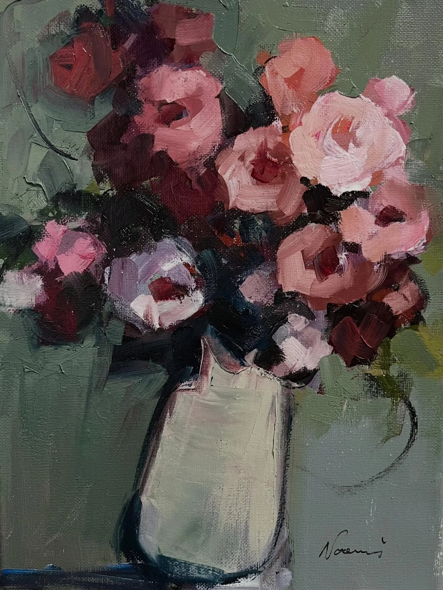 Abstract Floral in oil, 9x12. #floralart #flowergift