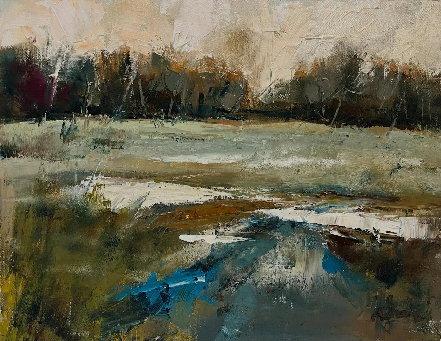 Abstract landscape painting in oil 12x16. #artcollection #artexhibici&oacute;n #northernca #arthallery