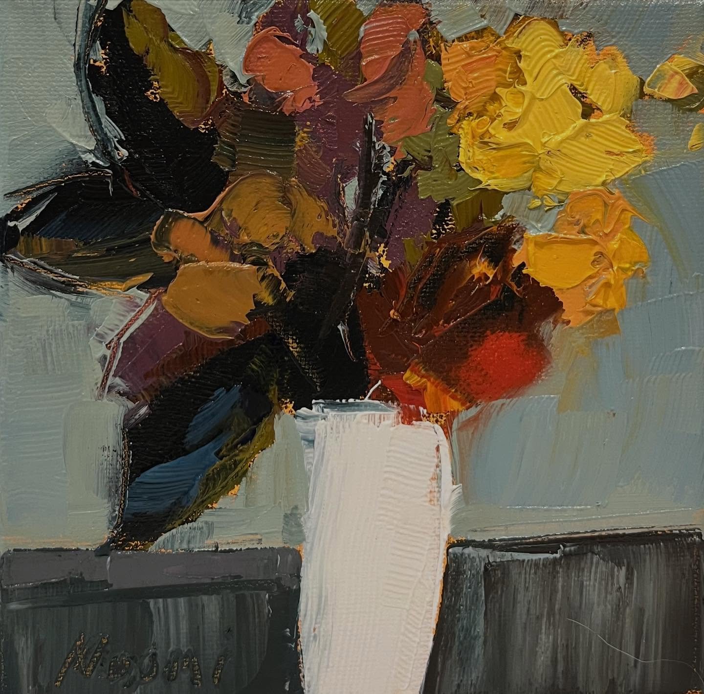 Abstract Floral painting in oil, #abstractartwork #floralart #flowerpainting #flowerdesign