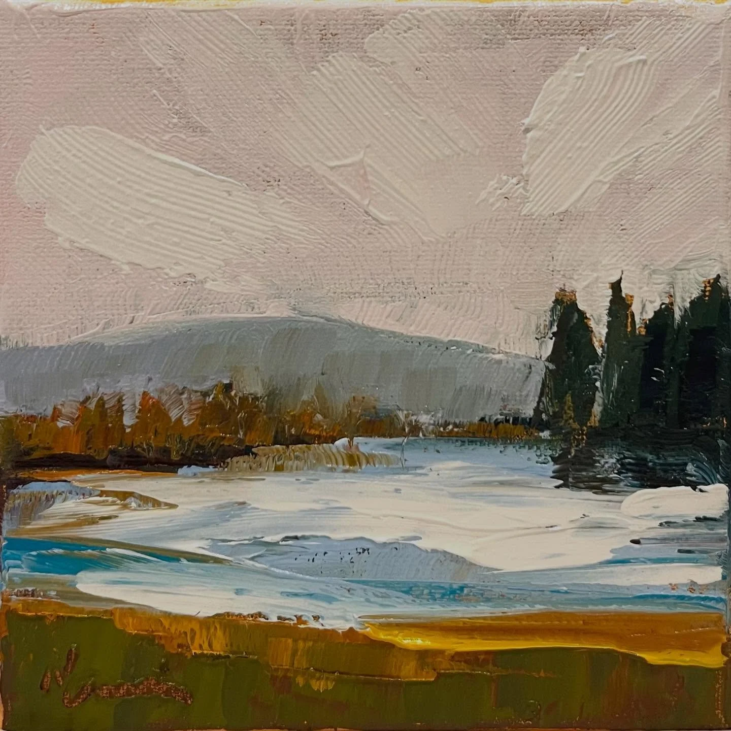 Landscape painting in oil. The last painting in 2025. 🙌 #landscapepaintings #artcollection #sierra #natureart