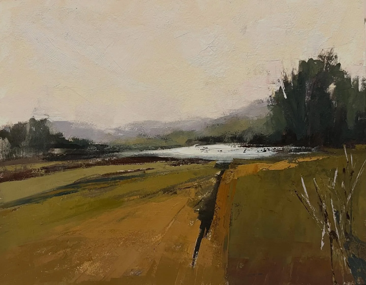 Landscape painting in oil,11x14. &ldquo;Spring is Coming&rdquo; #landscapeart #natureart #abstractnatureart