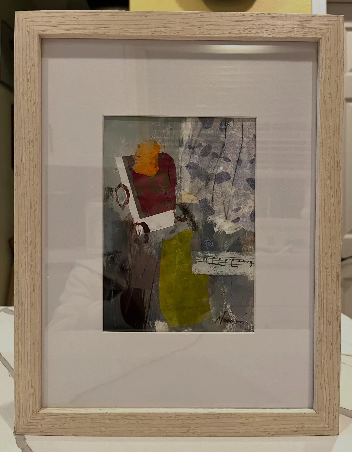 This Abstract collage painting is going to Artists&rsquo; Collaborative Gallery. #abstractcollage #collageartist #papercollage #artist