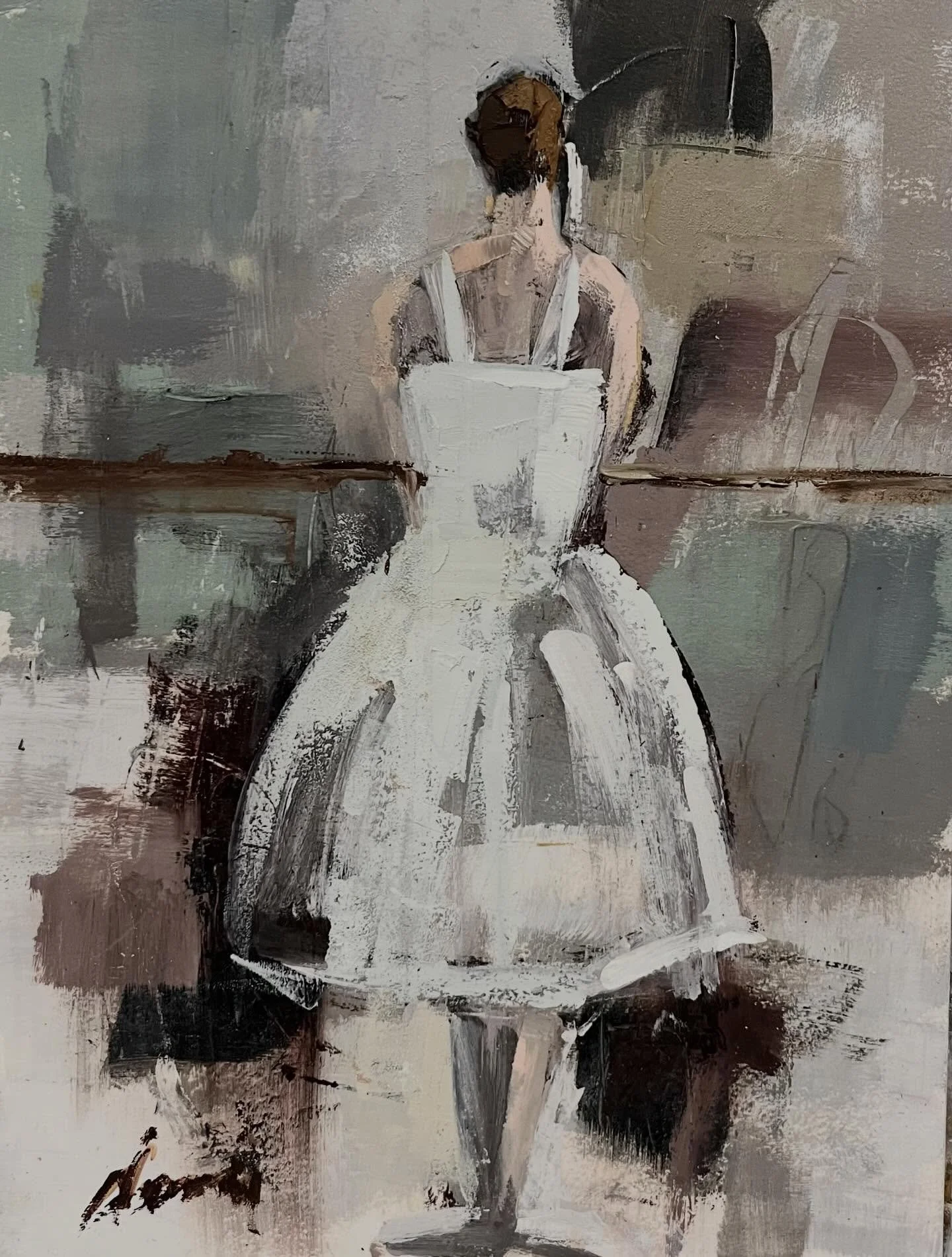 Revised Dance practice painting in oil. #dancer #figurativeartist #contemporaryart #artsales