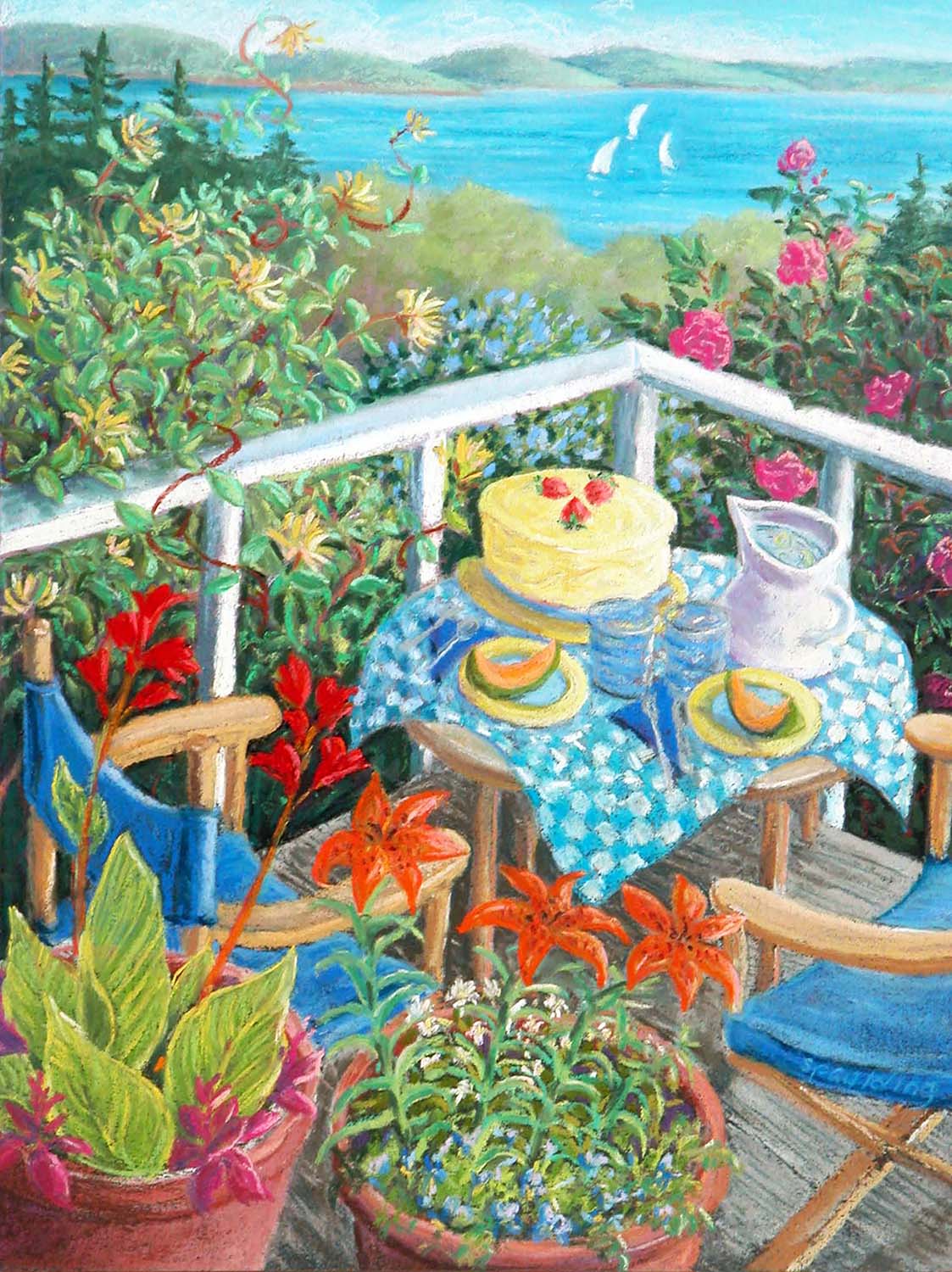   Cake In the Garden   Pastel 11” x 9.5” 