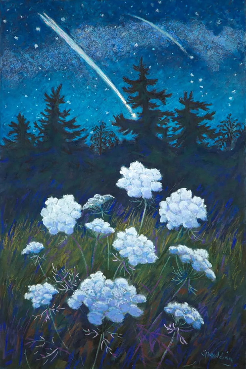 Stargazers Pastel with Mixed Media 11.5" x 17.5”