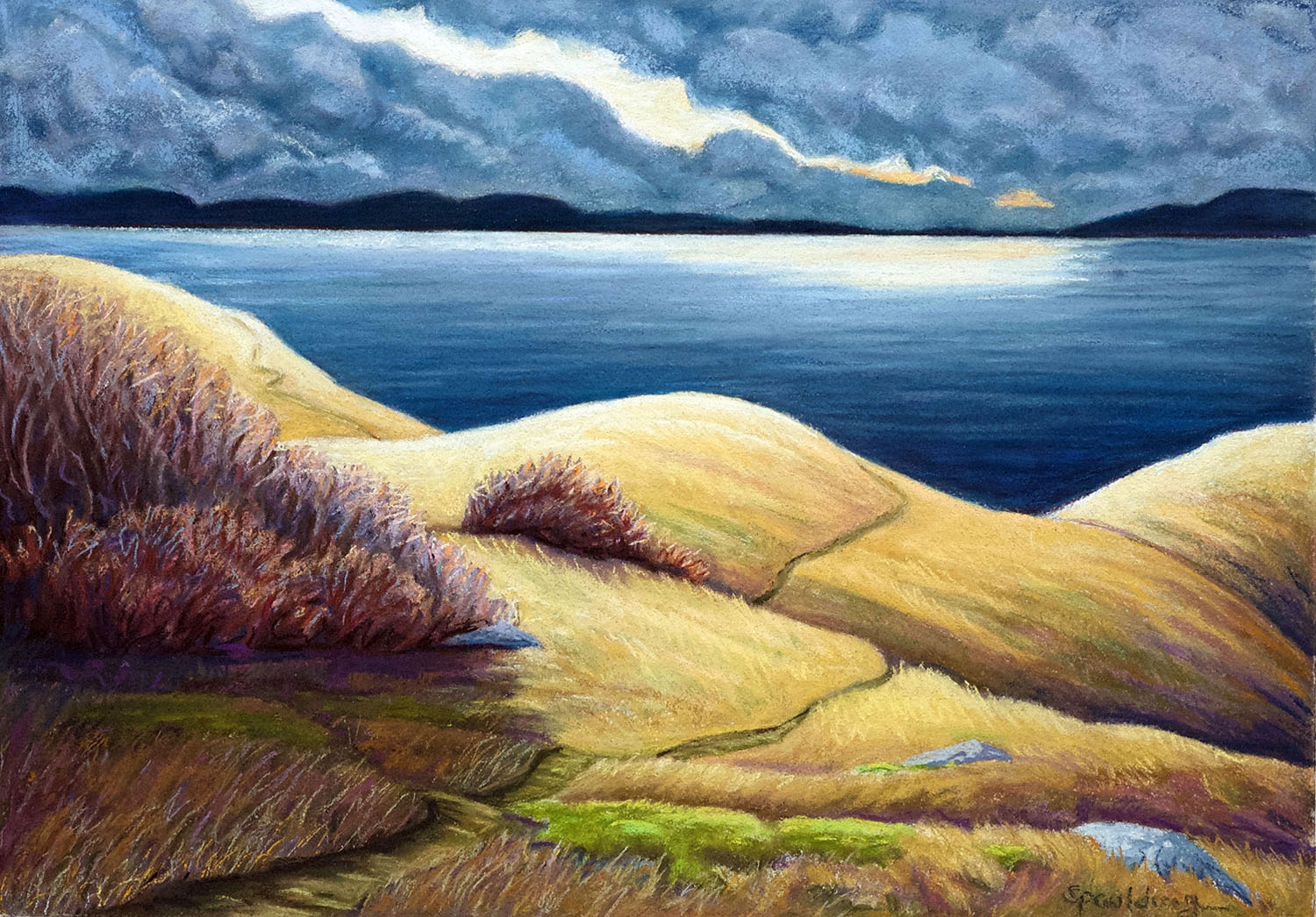   Light Breaks Through   Pastel 15” x 21” SOLD 