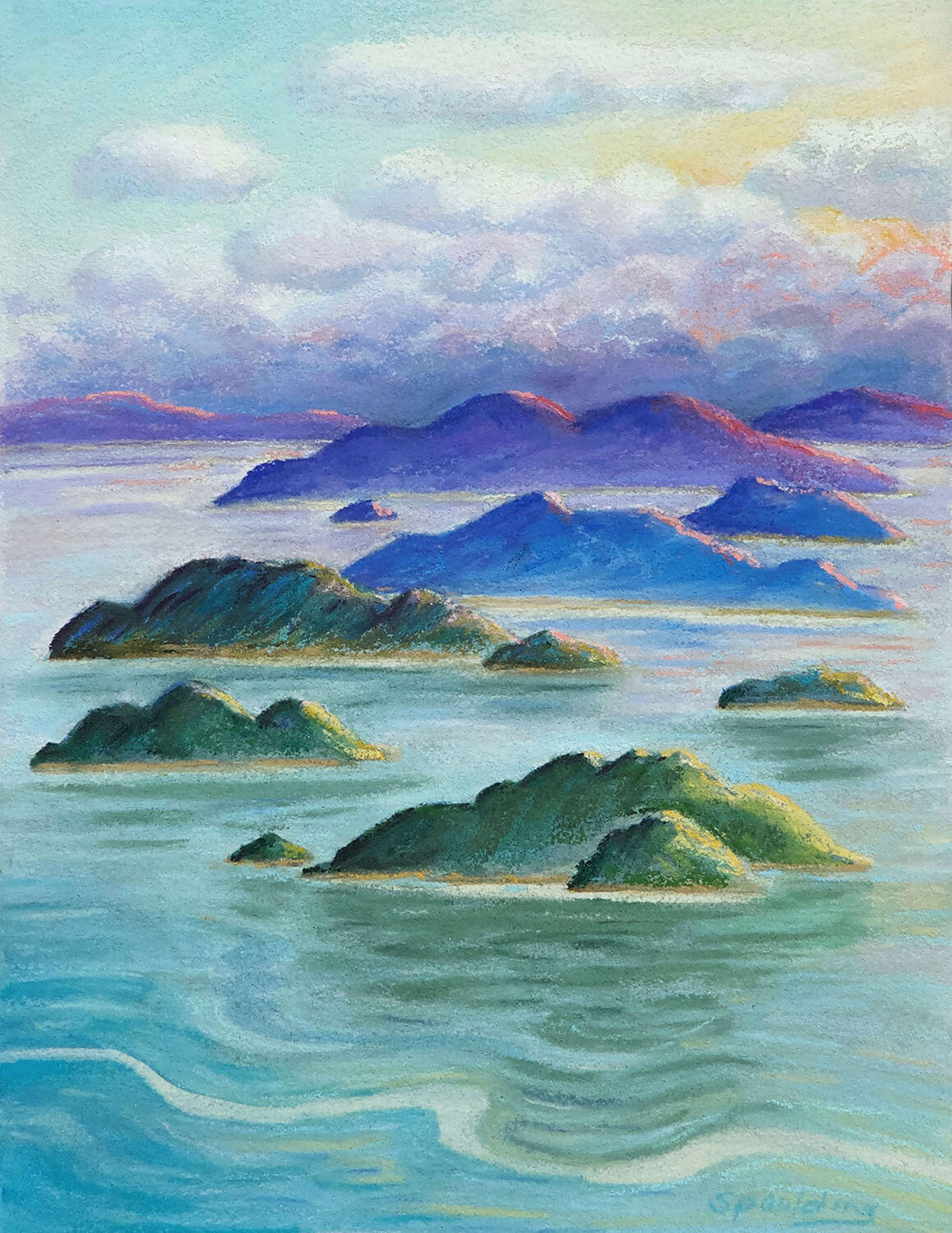   Islands of the Mind   Pastel 13” x 10” SOLD 