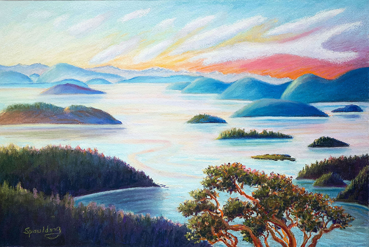   Light on the Inland Sea  Pastel 15 x 21” 