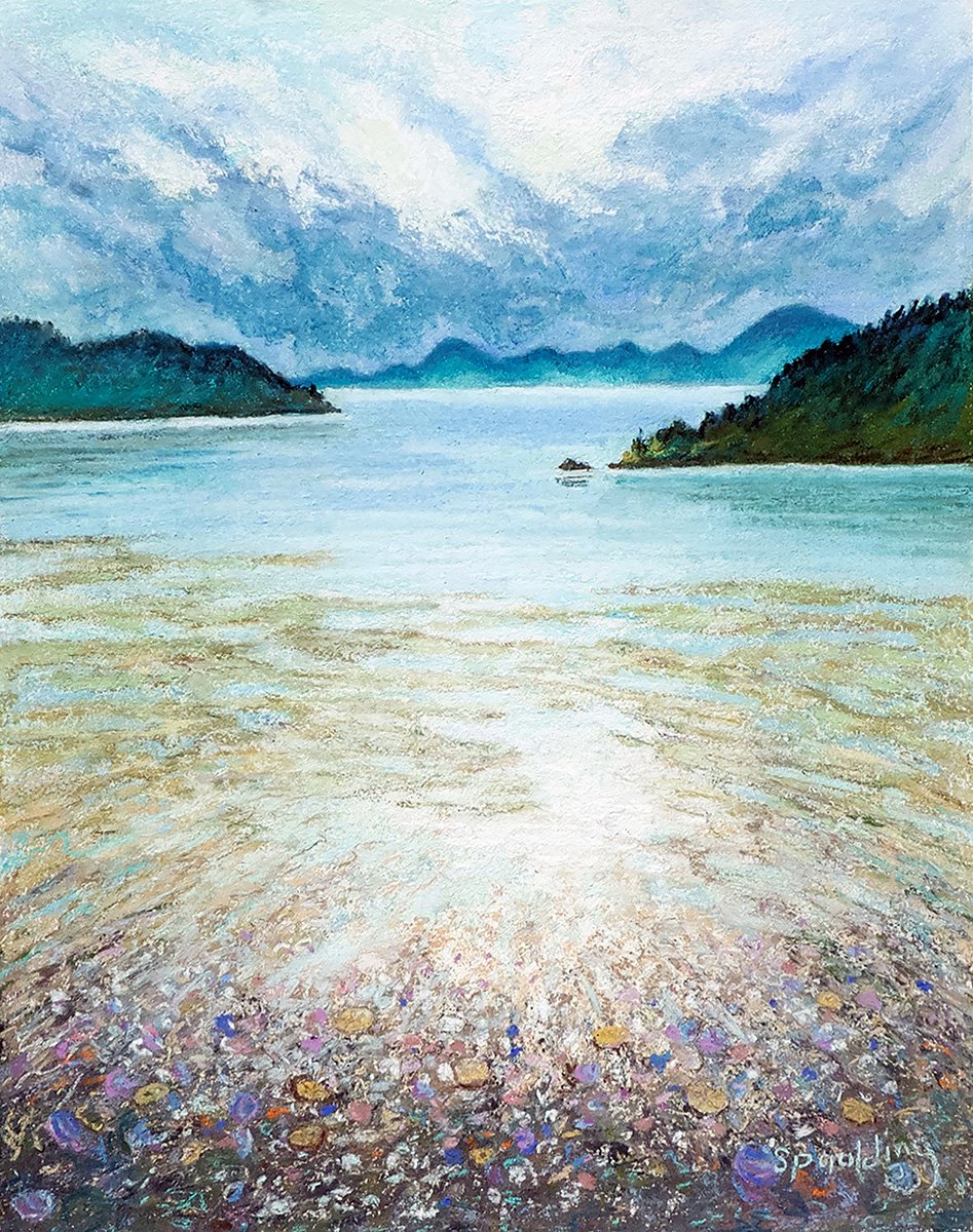   Minus Tide at Crescent Beach  Pastel 14” x 11” 