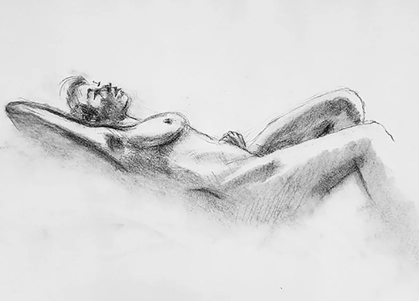                 figure drawing                                                  charcoal 