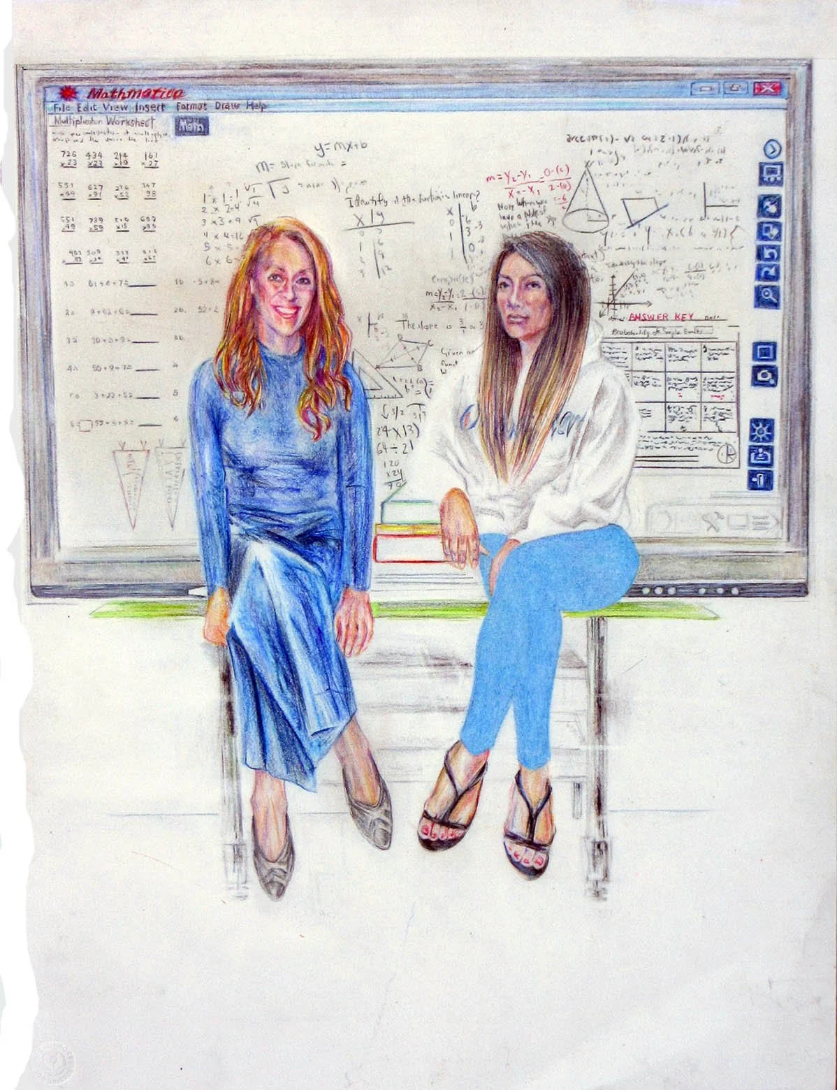                   Carreon Sisters                                         color pencil 