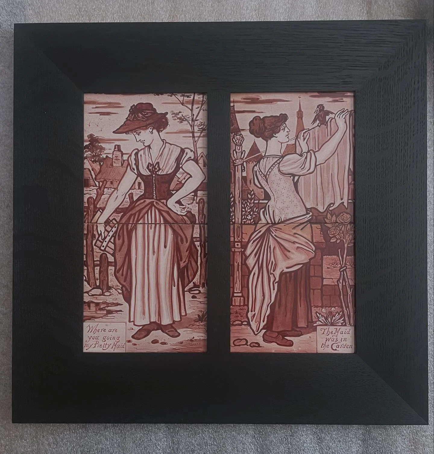 A holiday weekend project at last completed: a quartet of #waltercrane tiles for #morrisandco framed and hung. Took ages because I was in such a muddle about how to frame them. In the end decided simplicity was best (and in keeping with #artsandcraft