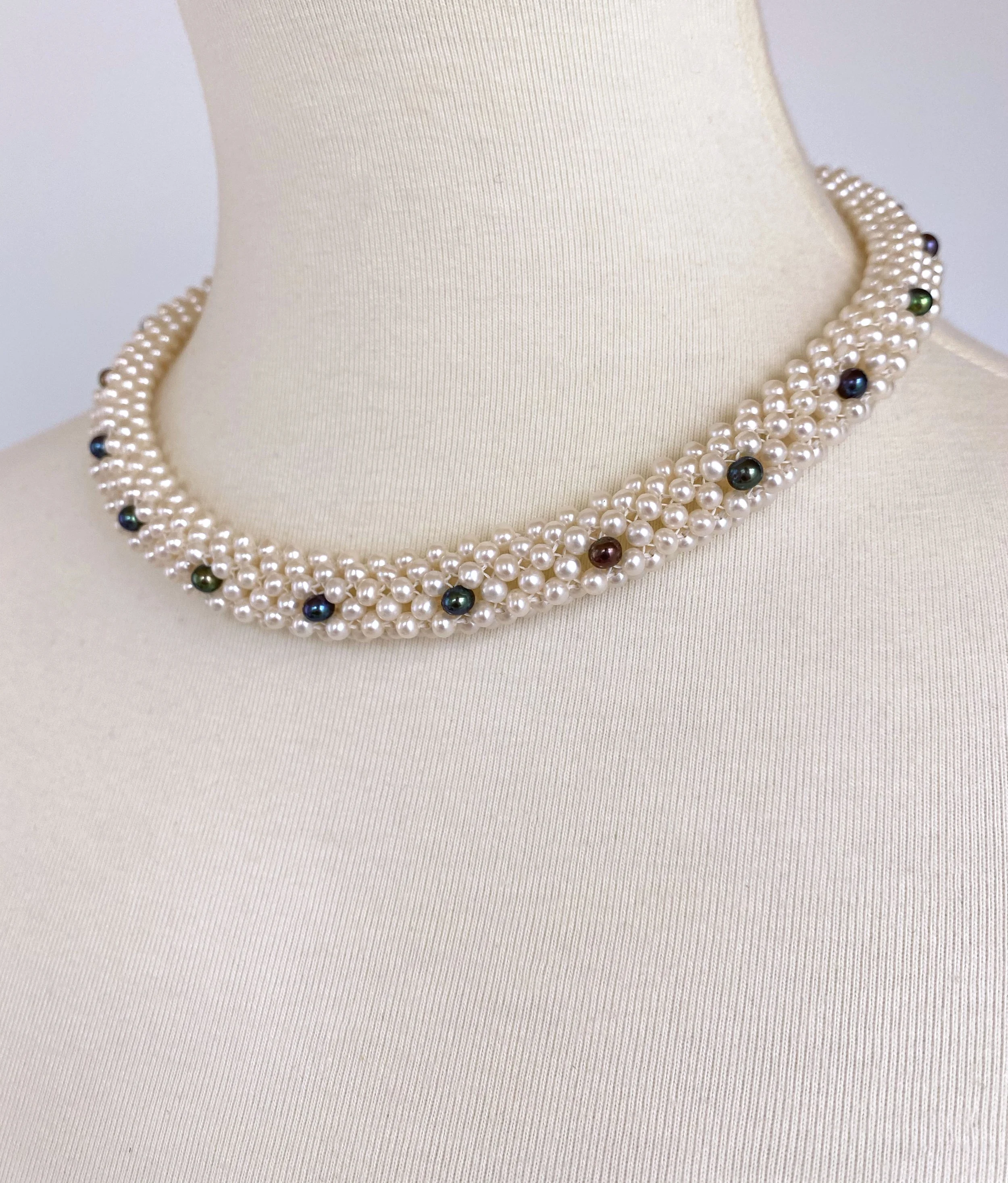 Marina J. Woven Black \u0026 White Pearl 