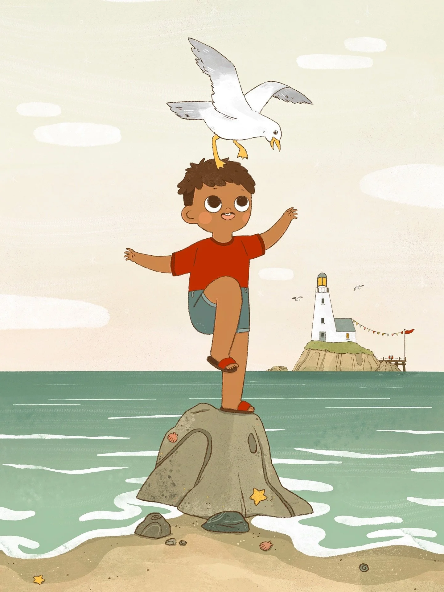 The boy and the seagull 🌊 
.
.
#seagull #coast #beach #portfolio #picturebook #picturebookartists #bookillustration #bookillustrator #kidlit #kidlitart #kidlitportfolio #illustrationportfolio #artist #art #childrensbook #childrensbookillustration #p