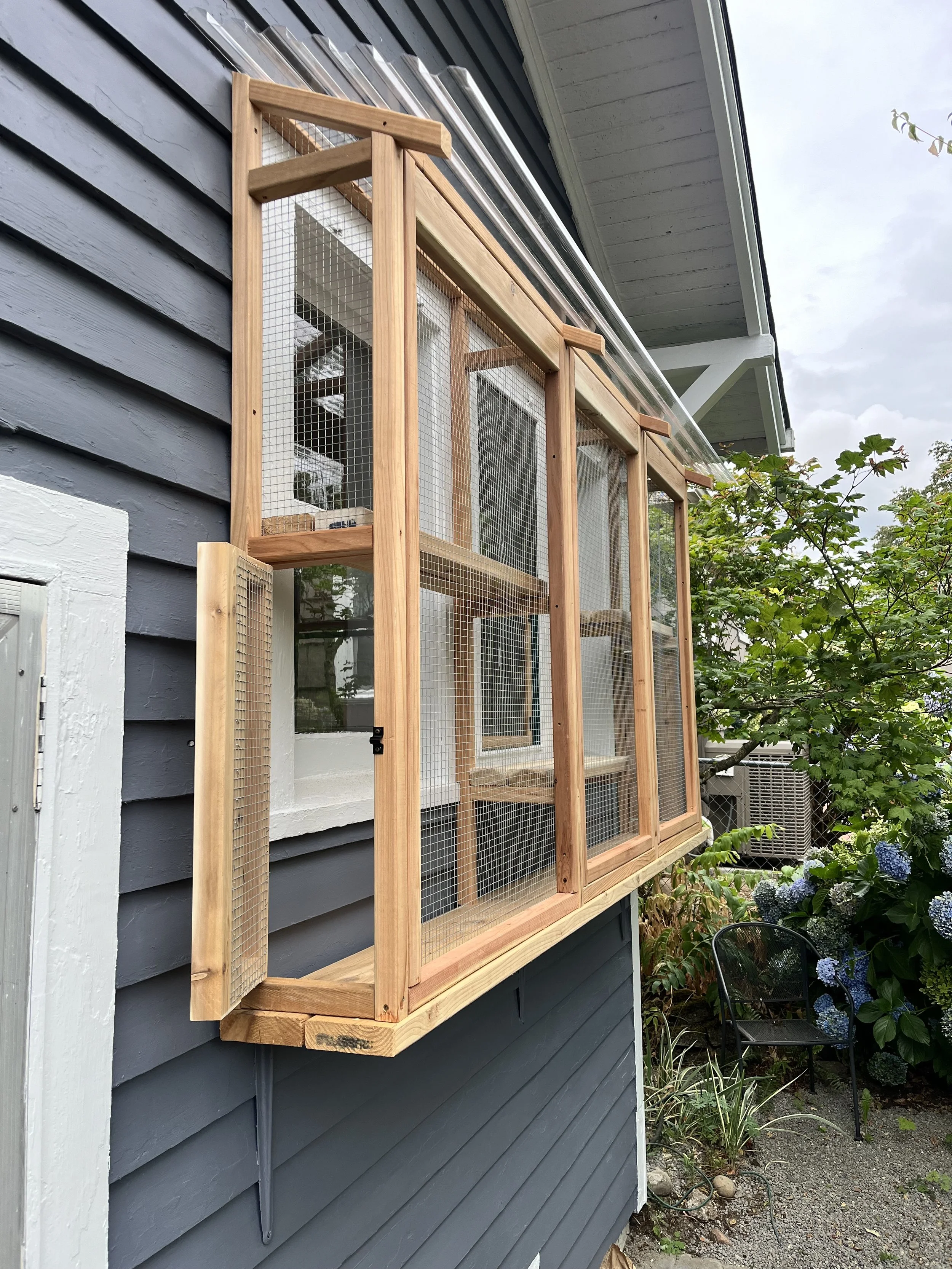 Exterior door access on each side of the cateo give humans access, if needed. These doors are typically locked.