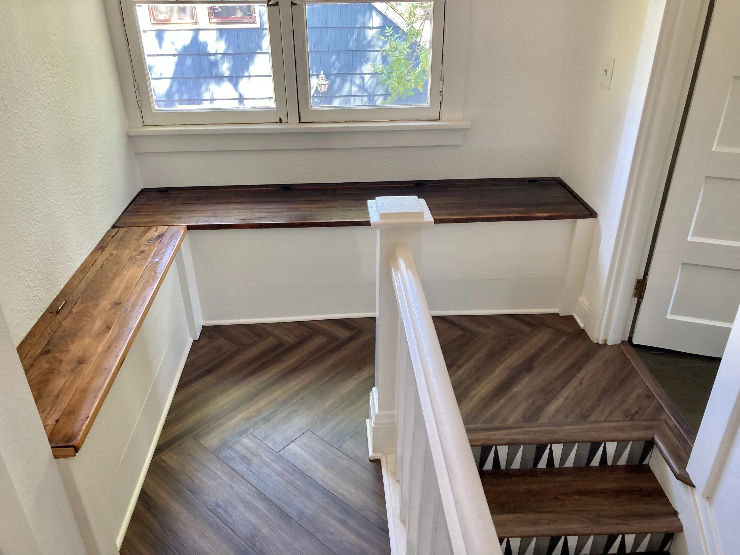 custom hallway bench built-in Portland handyman