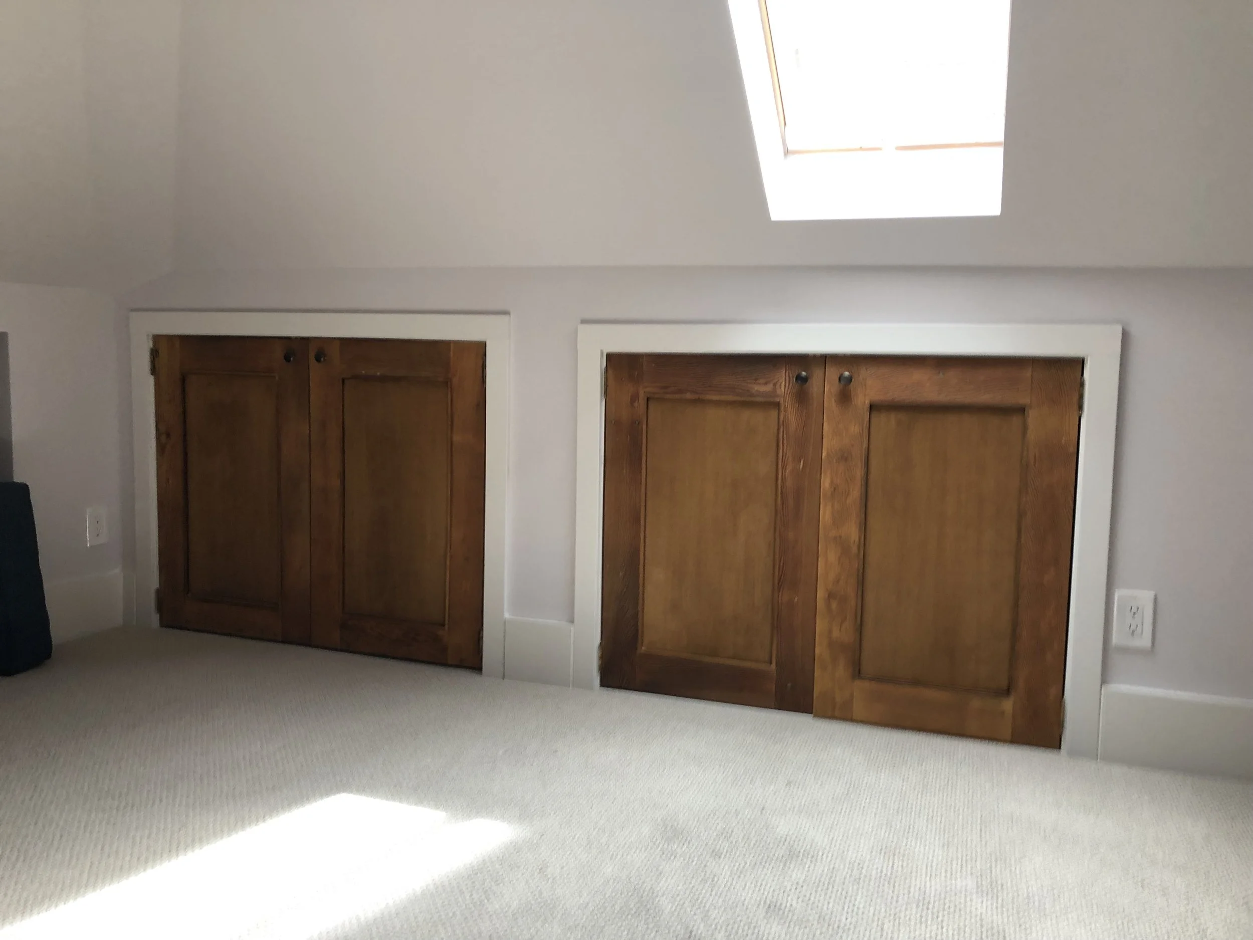 Custom cabinet doors for new attic remodel in NW Portland by Portlandia Remodeling