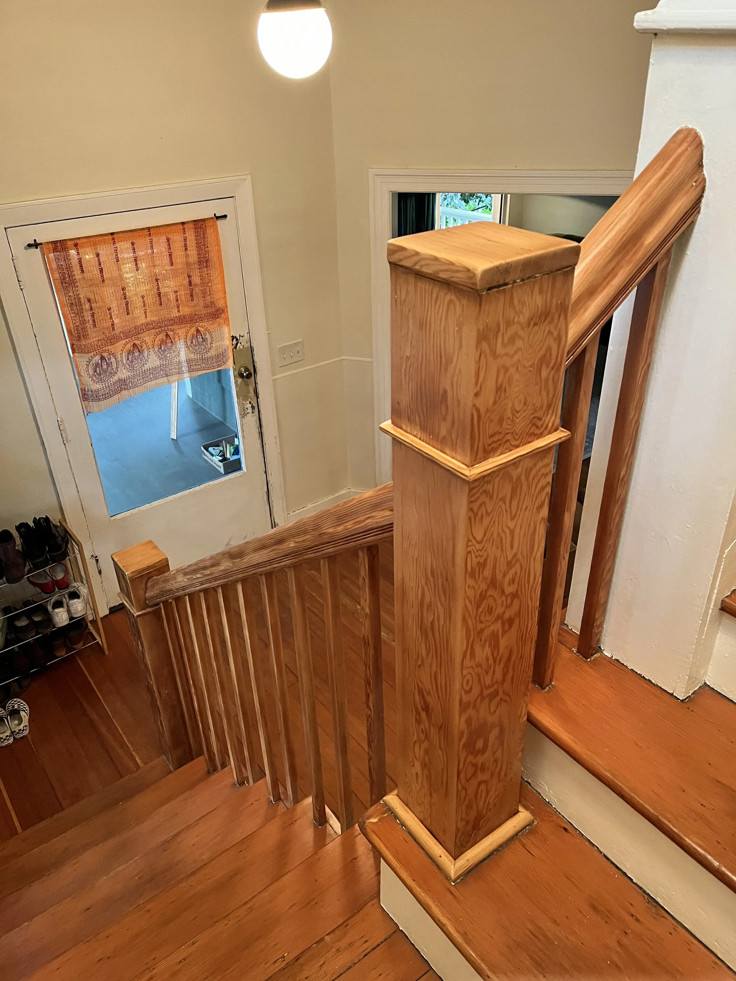 Vintage stair railing restoration