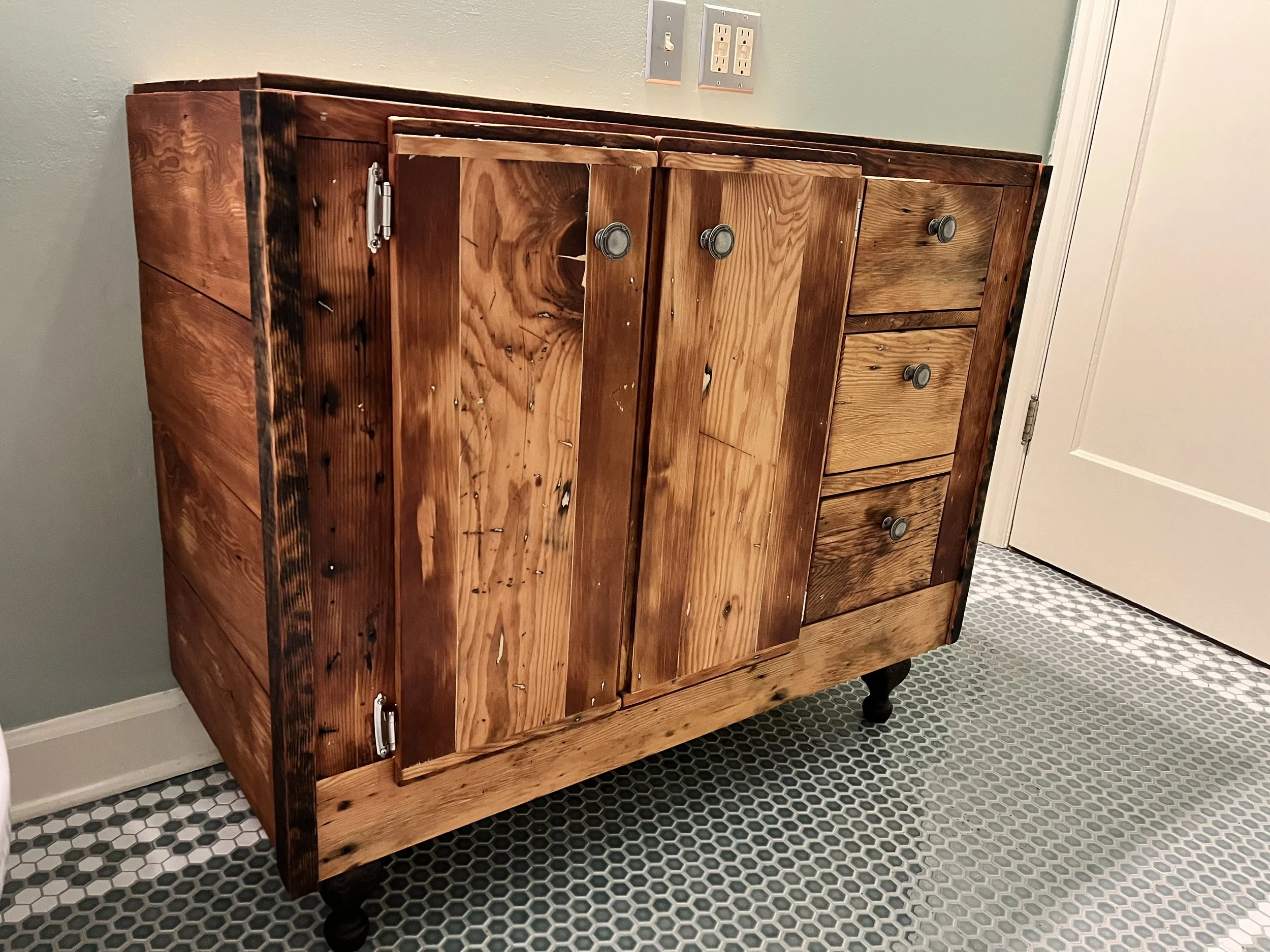 Custom Reclaimed Wood Bathroom Vanity