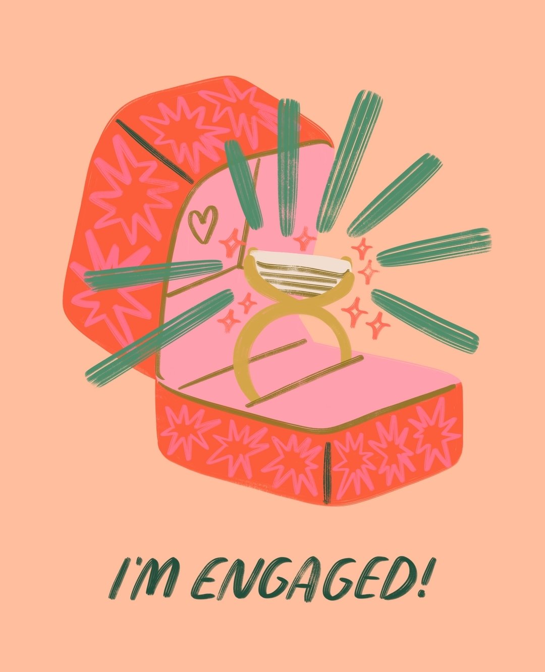 I have been so busy lately and not sharing art because... I got engaged! ✨💍🩷 So though I'm now in full wedding mode, I'm going keep creating and sharing as much as I can. 

 #womenofillustration #ladieswhodesign #womenwhodraw #illustrator #procreat