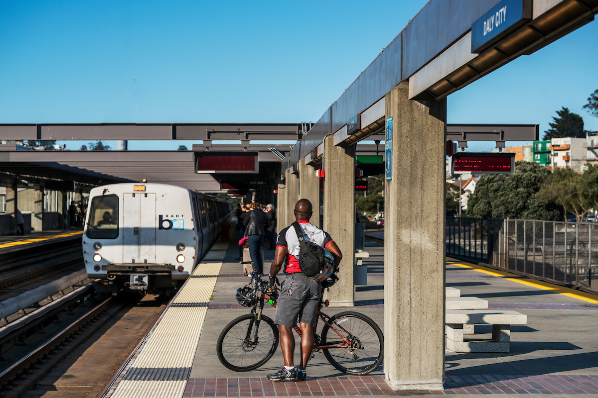 BART Daly City station is about a mile from Parkmerced, serving destinations throughout the Bay Area. BART ➝