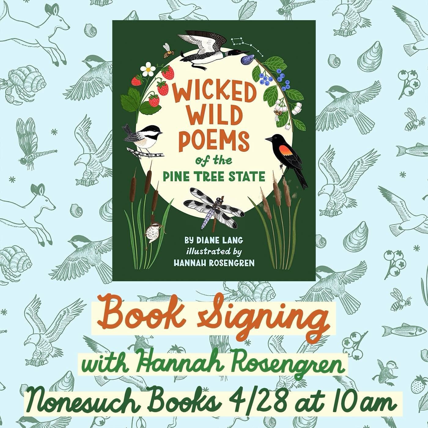 To celebrate National Poetry Month, I&rsquo;ll be doing a Wicked Wild Poems book signing at @nonesuchsopo next weekend! Working at Nonesuch was one of my summer jobs in high school and I always loved their children&rsquo;s book section. It&rsquo;s be