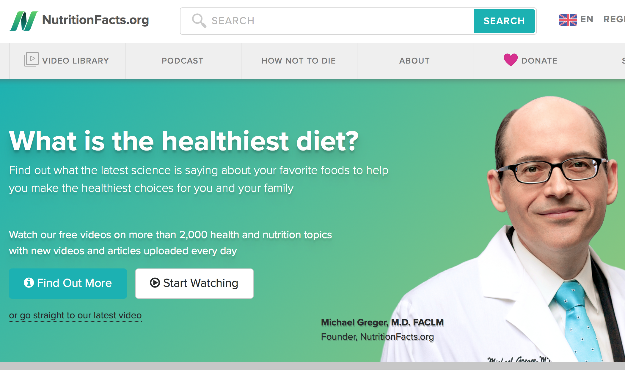 NutritionFacts.org - Michael Greger, MD, FACLM