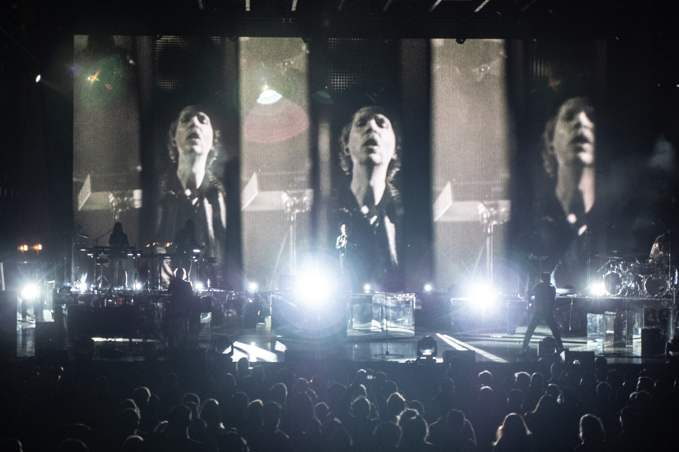 Electronic Countermeasures was back working with Beck, pulling out all the stops for The Night Running Tour. This one was special as we got to utilize our full arsenal of special techniques and processes including digital 2D/3D CG, hand-drawn animation/illustration, live-action practical effects, Notch real-time effects, paper cutout animation, and even “Xerox” copier generation loss. The show included new scenic for Beck filled with mirrored surfaces, an upstage LED wall and LED hero riser for Beck, lasers, and a significant increase in cameras with both pedestal and robo-cams.