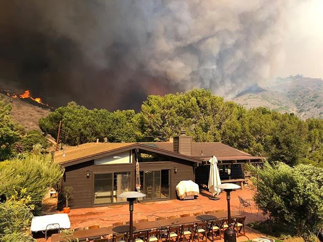 Yes with a team of dedicated fire fighters (our courageous Ramirez neighbors) we miraculously battled the fire and saved the Monkhaus. Forever grateful with much compassion, support and sympathy for others in our community who were not as fortunate #