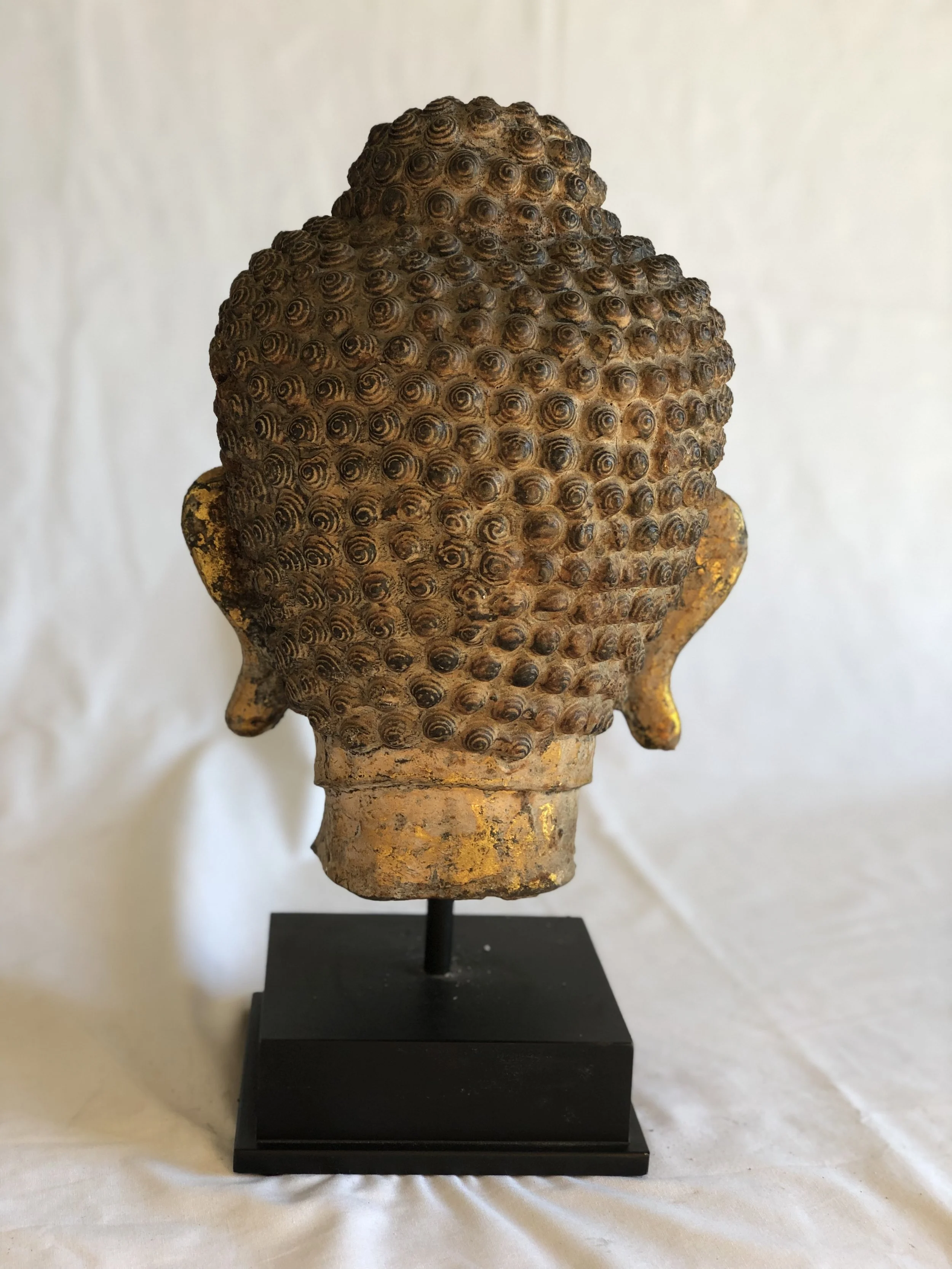 Buddha Head.  Gilded Bronze. 