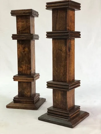 Tall Wooden Altar Candlesticks 