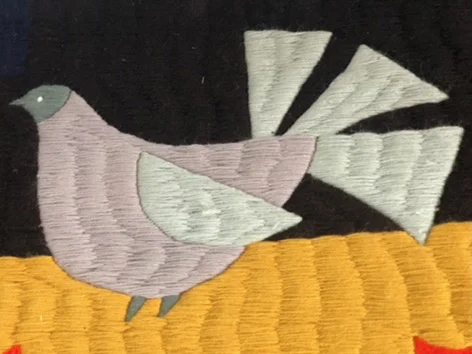 Palerma Art Textile.  Embroidery. Signed.