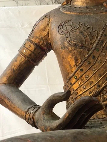 Hand Carved Wooden Thai Buddha.  Large. 