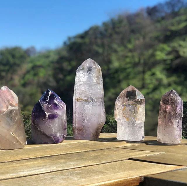 Super charge in the malibu sun and butterfly wind... soon available @monkhausmalibu.com#crystals#power#healing#yoga#energy#meditation#metaphysics#happiness#