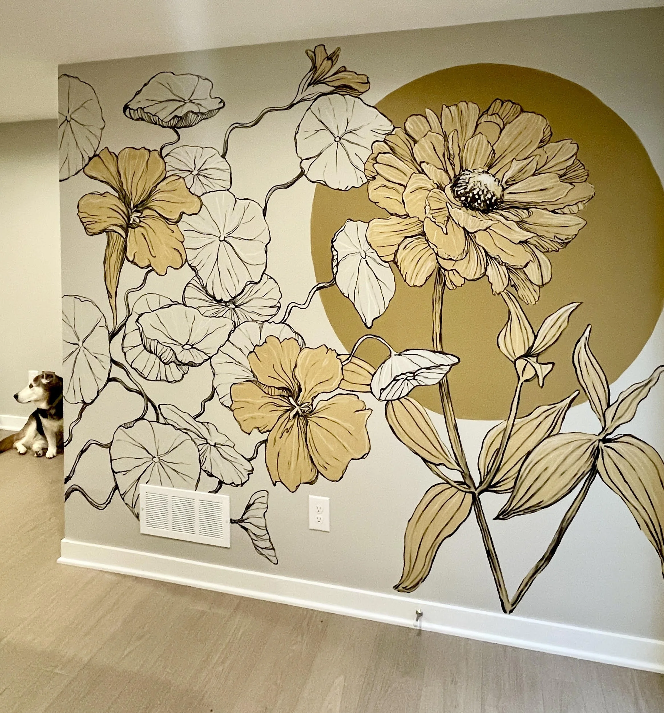 Midcentury Linework Floral Mural — Dania Grevengoed