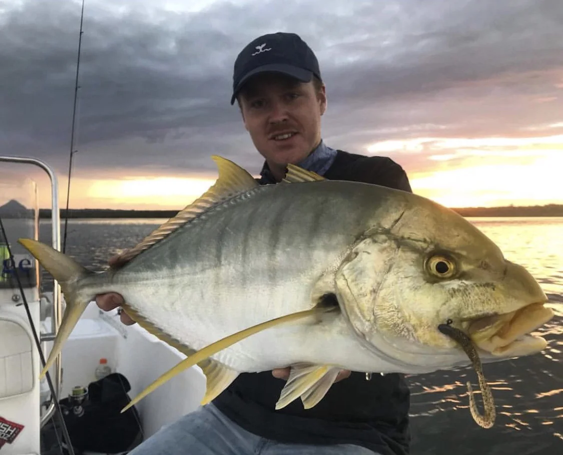 Tom James with one of the biggest Golden Trevally we seen caught all year. Another amazing fish taken from the Noosa River. The fish was released safely.