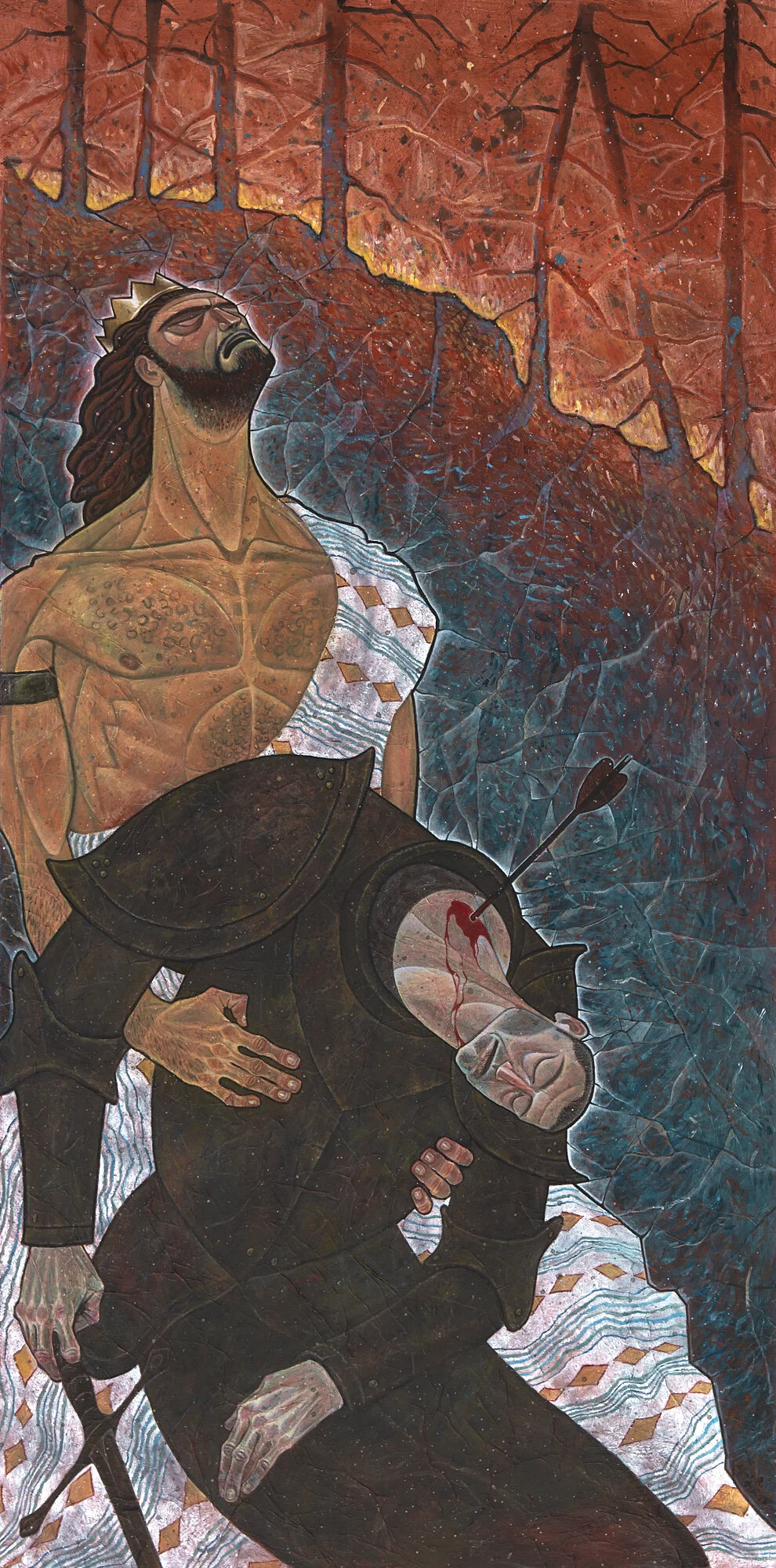 How the Mighty Have Fallen (David Weeps Over the Death of Jonathan), 24x48, 2019