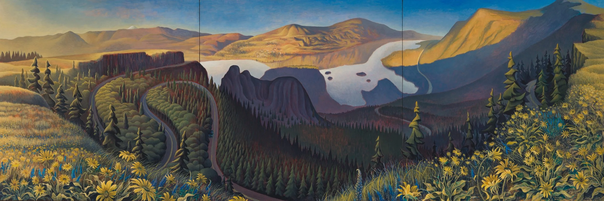 Golden Hour Triptych at Rowena Crest