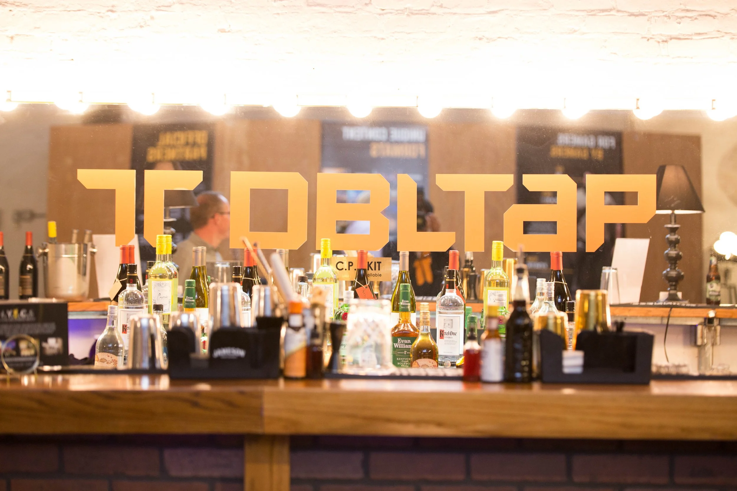 custom cocktail bar setup for brand activation event with professional bartending service in nyc