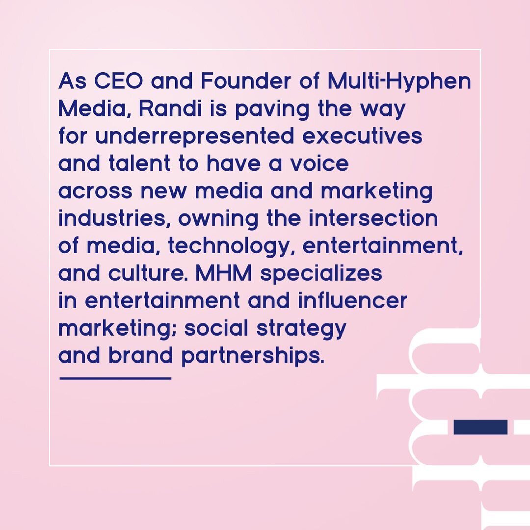 Social Media is ever evolving and our co-founder Randi Matthews @Makingmovesmatthews is redefining the space with her company Multi-Hyphen Media @Multihyphenmedia. Today we celebrate Randi and all the others who are changing the face of the industry,
