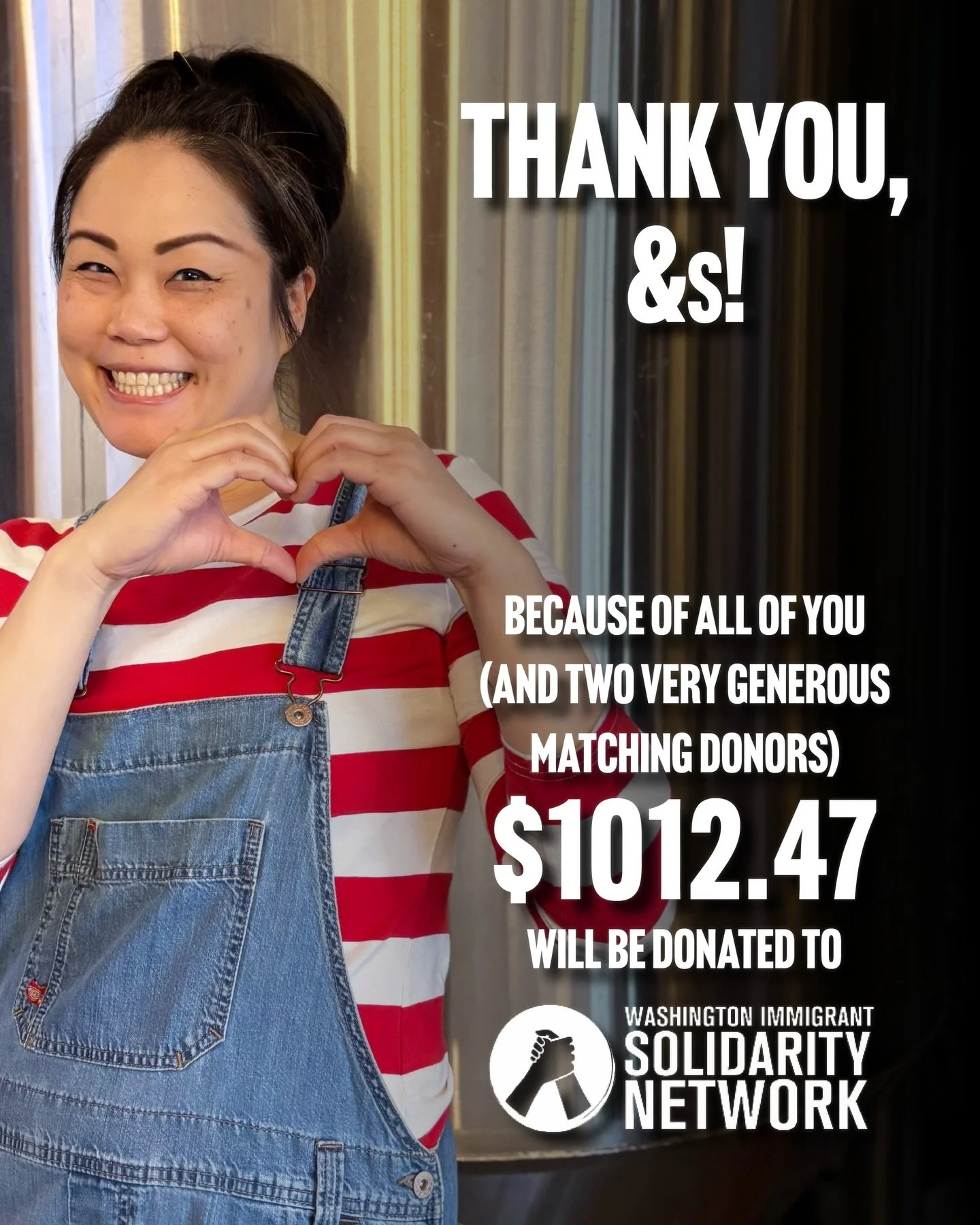 Y&rsquo;all. THANK YOU for showing up on Friday. We&rsquo;re happy to share that over $1000 is being donated to @waisn_org because of ALL OF YOU. This may not be a behemoth, headline-making donation, but it is heartfelt and every dollar was hard-earn
